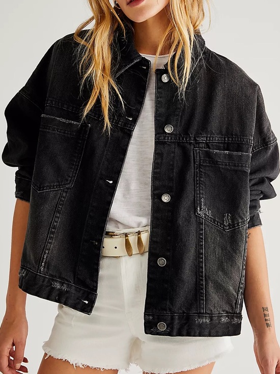 Free People Jackets & Blazers - NWOT Free People We The Free Opal Swing Denim Jacket Size Small